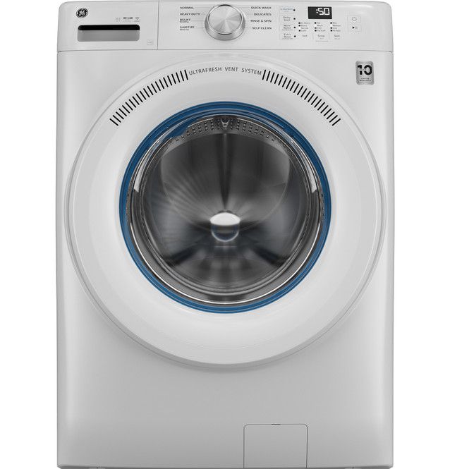 GE® SmartHQ™ 4.6 Cu. Ft. White Front Load Washer with OdorBlock™