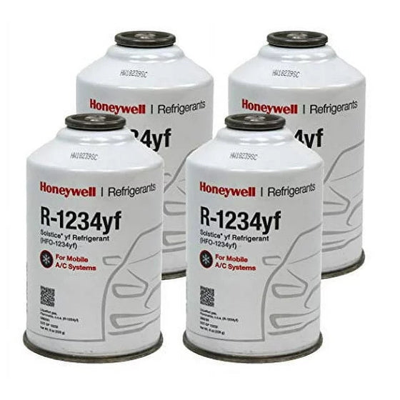 Honeywell R-1234yf Refrigerant – 4 Cans (8oz Each) with HD Brass Can Tap