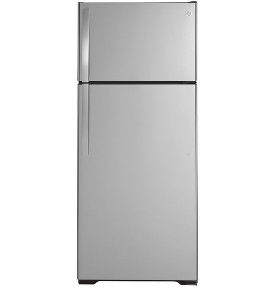 GE® 28" 17.5 Cu. Ft. Fingerprint Resistant Stainless Steel Freestanding Top-Freezer Refrigerator