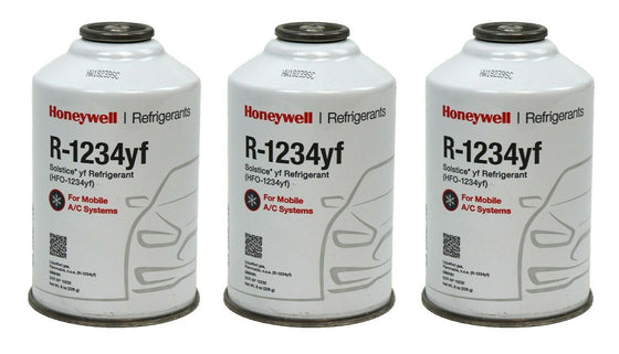 Honeywell R-1234yf, Three 8-ounce Cans of Refrigerant (Brand may vary between Honeywell or National Refrigerants)