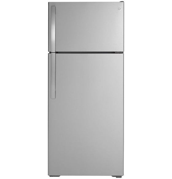 GE® 28" 17.5 Cu. Ft. Stainless Steel Top Freezer Refrigerator