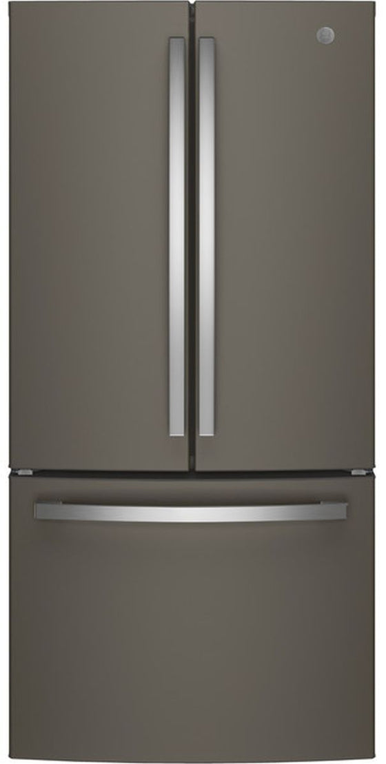 GE® 33" 18.6 Cu. Ft. Slate Counter Depth French Door Refrigerator with Internal Dispenser